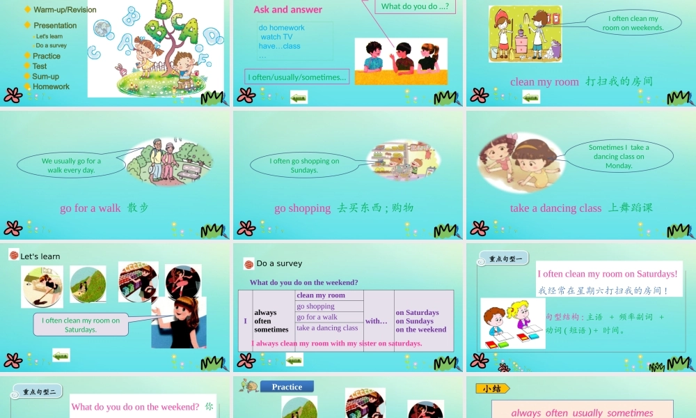 五年级英语下册 Unit 1 My day（第5课时）课件 人教PEP版-人教PEP小学五年级下册英语课件