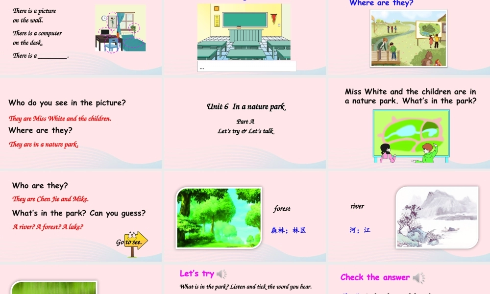 五年级英语上册 Unit 6 In a nature park Part A 第1课时上课课件+素材 人教PEP