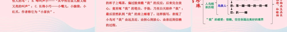 五年级语文上册 第一单元 2《珍珠鸟》 第2课时课件 冀教版-冀教版小学五年级上册语文课件