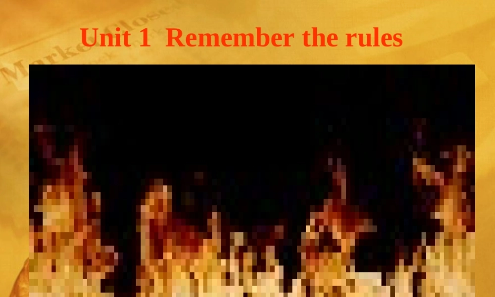 五年级英语下册 Unit 1 Remember the rules课件 深港版