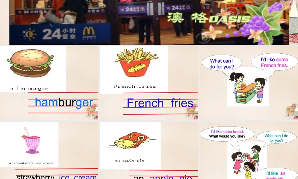 五年级英语下册 Lesson 5 Let's go to McDonald's课件1 陕旅版-陕旅版小学五年级下册英语课件