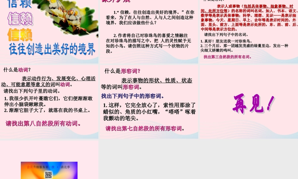 五年级语文上册 第一单元 2《珍珠鸟》同步优质课件 冀教版-冀教版小学五年级上册语文课件