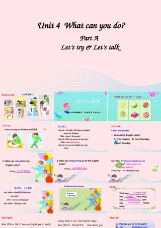 五年级英语上册 Unit 4 What can you do Part A 第2课时备用课件+素材 人教PEP