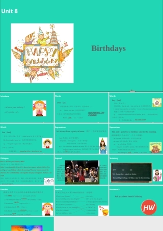 五年级英语下册 Unit 8 Brithdays（第1课时）课件 （新版）牛津版-（新版）牛津版小学五年级下册英语课件