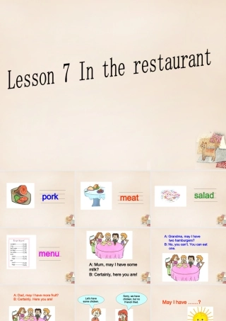 五年级英语下册 Lesson 7 In the restaurant课件1 陕旅版-陕旅版小学五年级下册英语课件