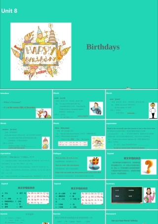 五年级英语下册 Unit 8 Brithdays（第2课时）课件 （新版）牛津版-（新版）牛津版小学五年级下册英语课件