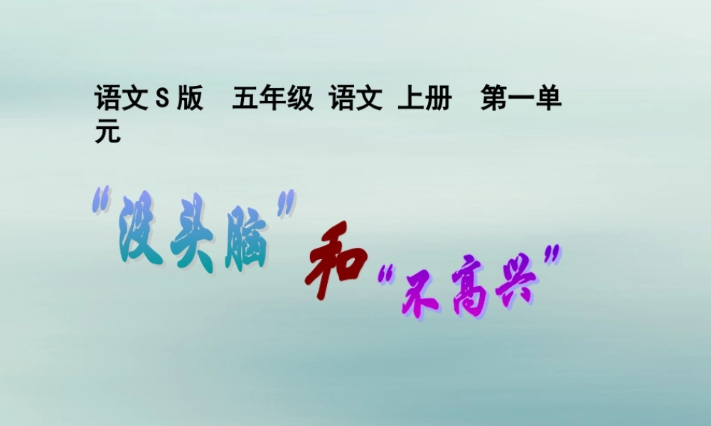 五年级语文上册 第一单元 3“没头脑”和“不高兴”教学课件 语文S版-语文S版小学五年级上册语文课件