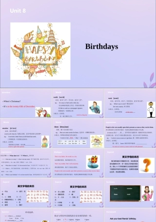 五年级英语下册 Unit 8 Brithdays（第2课时）课件 牛津版-牛津版小学五年级下册英语课件