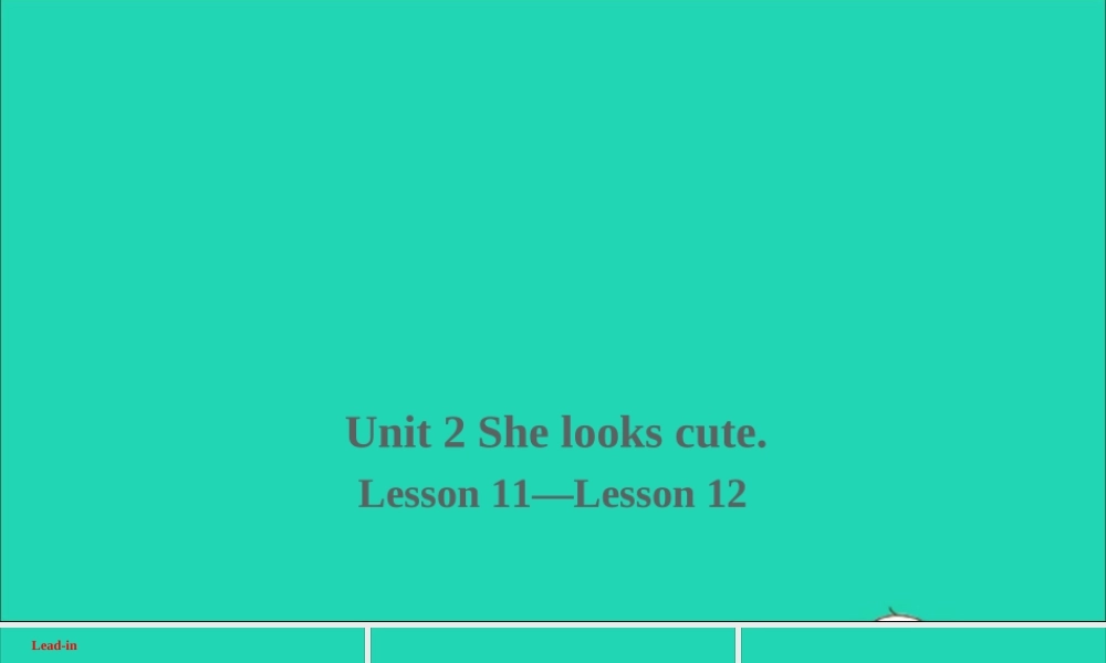 五年级英语上册 Unit 2 She looks cute Lesson 11-Lesson 12课件+素材 人教精通版（三起）