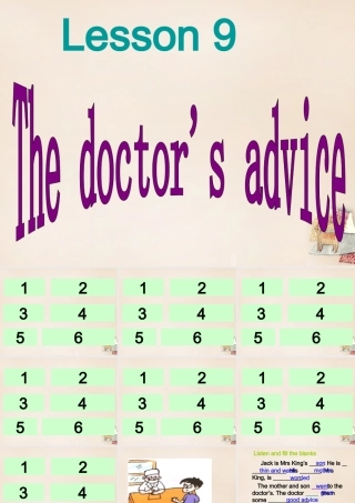 五年级英语下册 Lesson 9 The doctor's advice课件3 陕旅版-陕旅版小学五年级下册英语课件