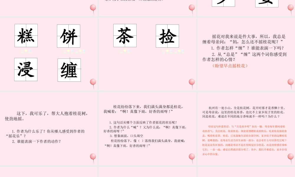 五年级语文上册 第一单元 3桂花雨课件 新人教版-新人教版小学五年级上册语文课件