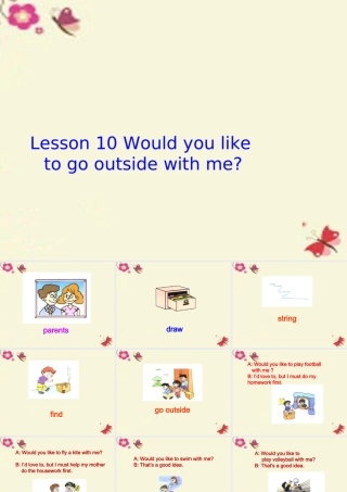 五年级英语下册 Lesson 10 Would you like to go outside with me课件1 陕旅版-陕旅版小学五年级下册英语课件
