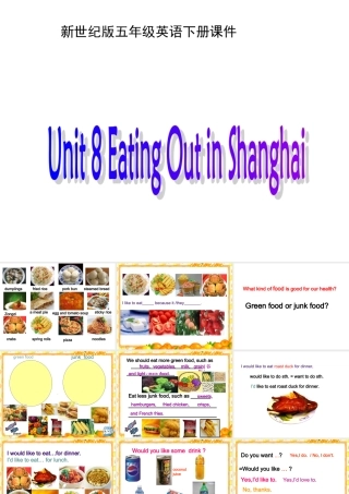 五年级英语下册 Unit 8 Eating out  in Shanghai (3)课件 新世纪版