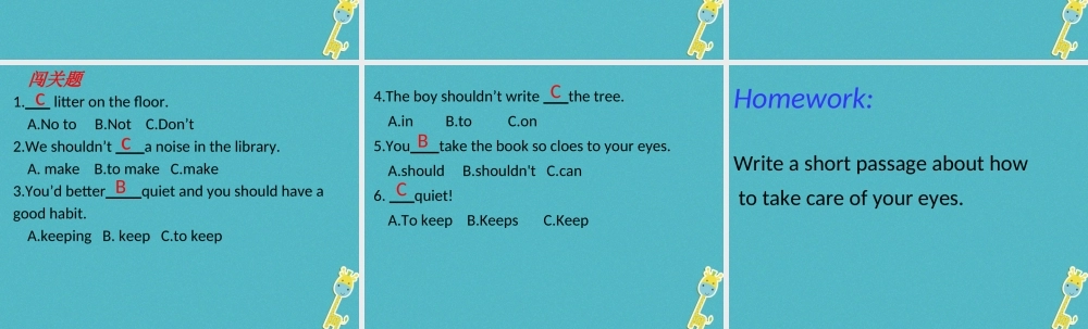 五年级英语下册 unit 8 have a good habit partc课件 陕旅版-陕旅版小学五年级下册英语课件