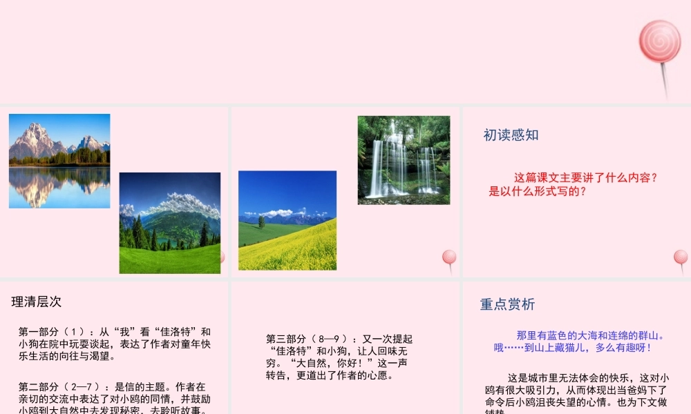 五年级语文上册 第一单元 4《大自然 你好》教学课件 冀教版-冀教版小学五年级上册语文课件