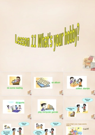 五年级英语下册 Lesson 11 What's your hobby课件3 陕旅版-陕旅版小学五年级下册英语课件