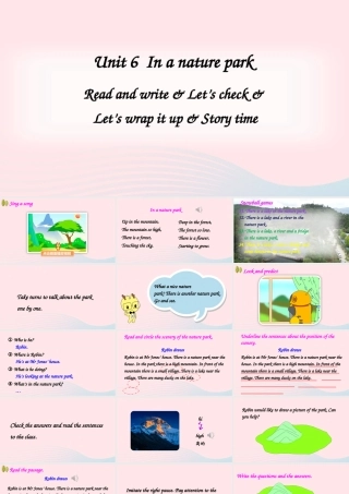 五年级英语上册 Unit 6 In a nature park Part B 第6课时上课课件+素材 人教PEP