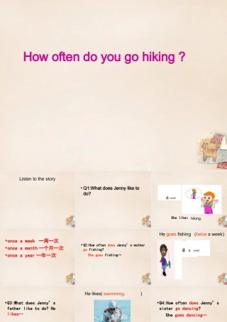五年级英语下册 Lesson 13 How often do you go hiking课件1 陕旅版-陕旅版小学五年级下册英语课件