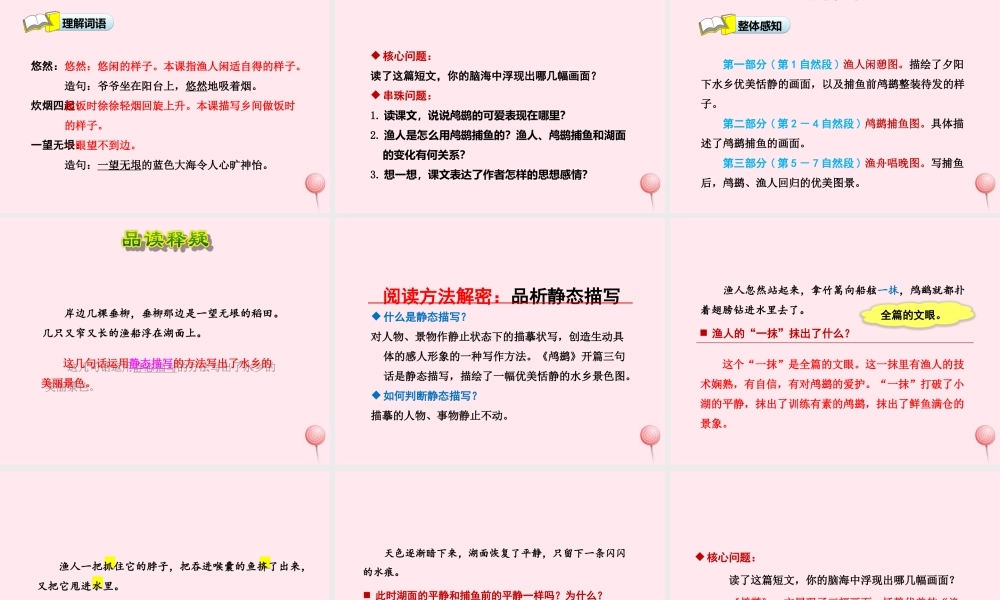 五年级语文上册 第一单元 5《动物二章》第1课时鸬鹚课件 冀教版-冀教版小学五年级上册语文课件
