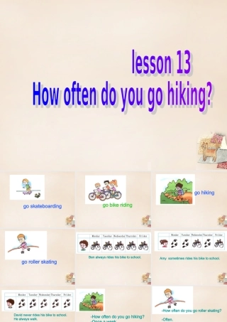 五年级英语下册 Lesson 13 How often do you go hiking课件3 陕旅版-陕旅版小学五年级下册英语课件