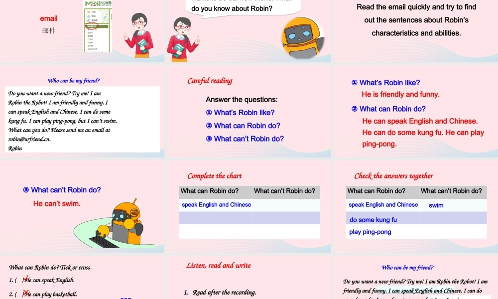 五年级英语上册 Unit 4 What can you do Part B 第6课时上课课件+素材 人教PEP