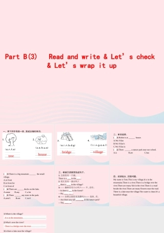 五年级英语上册 Unit 6 In a nature park Part B（3）Read and write Let’s check Let’s wrap it up作业课件 人教PEP-人教PEP小学五年级上册英语课件