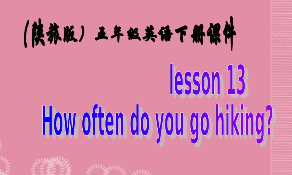 五年级英语下册 Lesson 13课件 陕旅版