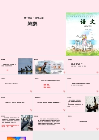五年级语文上册 第一单元 5《动物二章》鸬鹚教学课件 冀教版-冀教版小学五年级上册语文课件