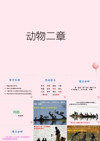 五年级语文上册 第一单元 5《动物二章》优培课件 冀教版-冀教版小学五年级上册语文课件