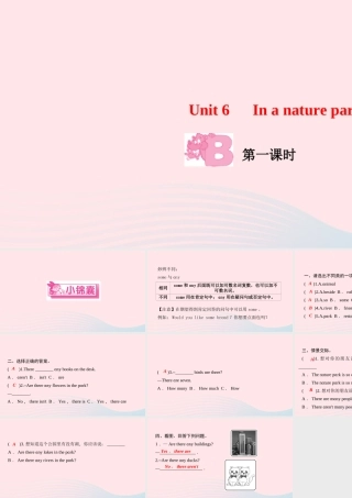 五年级英语上册 Unit 6 In a nature park Part B第一课时作业课件 人教PEP-人教PEP小学五年级上册英语课件