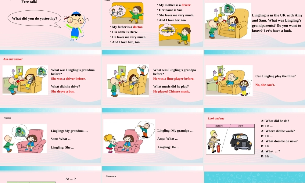 五年级英语下册 Module 1 unit 1 she was a driver before课件3 外研版（一起）-外研版小学五年级下册英语课件