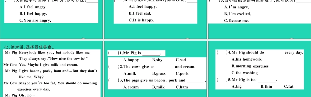 五年级英语上册 Unit 11 I'm sorry作业课件 湘少版-湘少版小学五年级上册英语课件