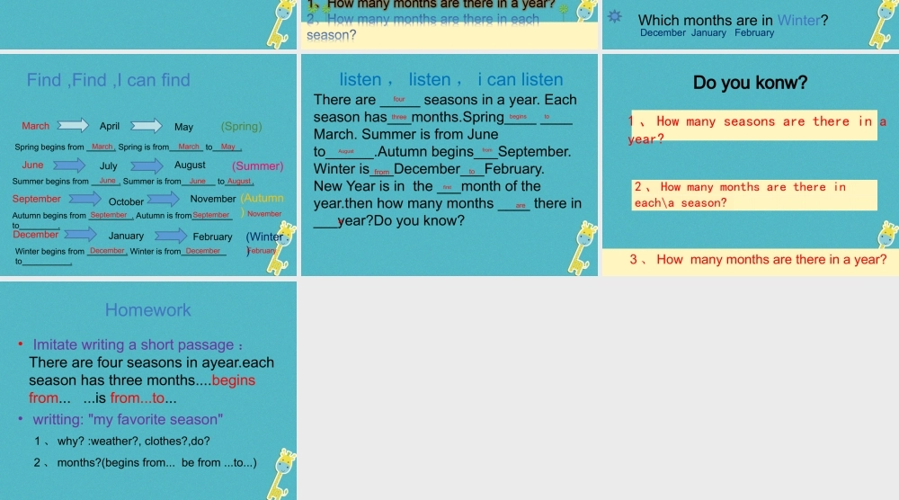 五年级英语下册 Unit3  Spring Begins from March课件 陕旅版-陕旅版小学五年级下册英语课件
