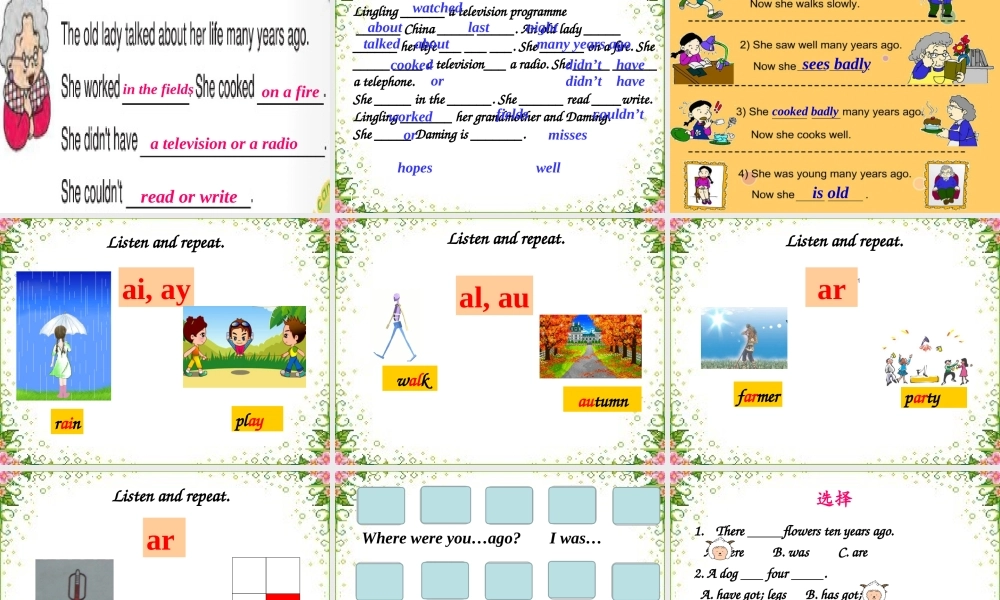 五年级英语下册 Module 1 Unit 2 She didn’t have a television（1）教学课件 外研版（三起）-外研版小学五年级下册英语课件