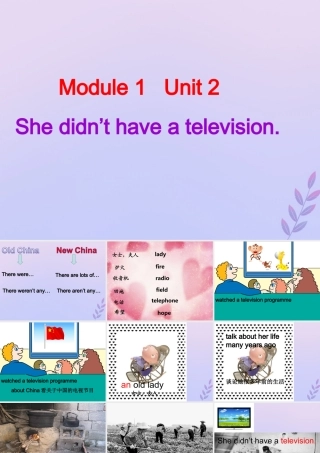 五年级英语下册 Module 1 Unit 2 She didn’t have a television（2）教学课件 外研版（三起）-外研版小学五年级下册英语课件