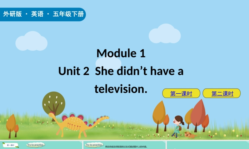 五年级英语下册 Module 1 Unit 2 She didn’t have a television课件 外研版（三起）-外研版小学五年级下册英语课件