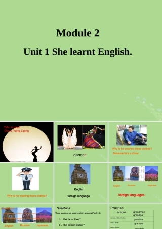 五年级英语下册 Module 2 Unit 1 She learnt English（1）教学课件 外研版（三起）-外研版小学五年级下册英语课件