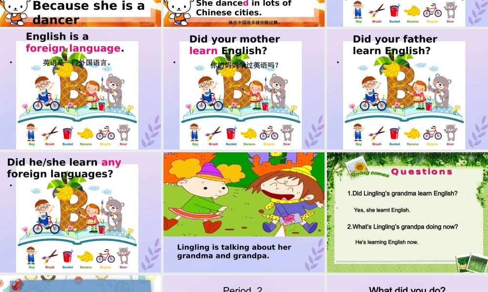 五年级英语下册 Module 2 Unit 1 She learnt English（2）教学课件 外研版（三起）-外研版小学五年级下册英语课件