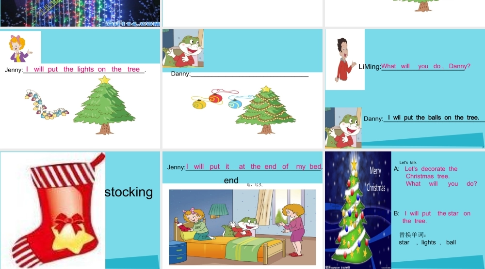五年级英语上册 Unit 6 Lesson 2 I will put the lights on the tree课件 鲁科版-鲁科版小学五年级上册英语课件