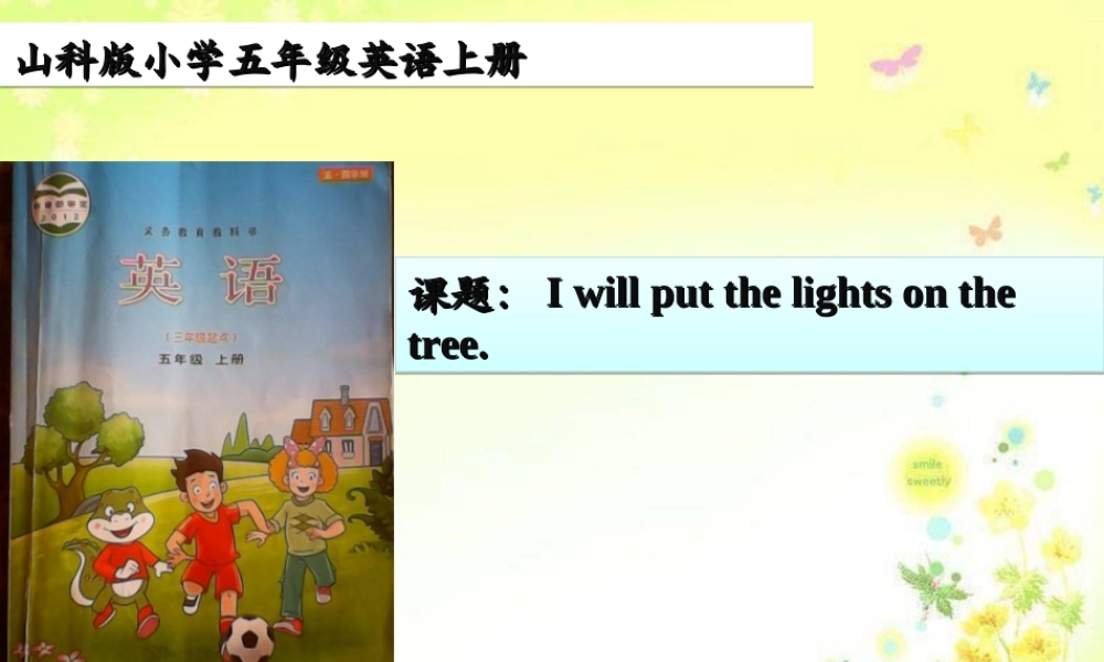 五年级英语上册 Unit 6 Lesson 2 I will put the lights on the tree说课课件 鲁科版-鲁科版小学五年级上册英语课件