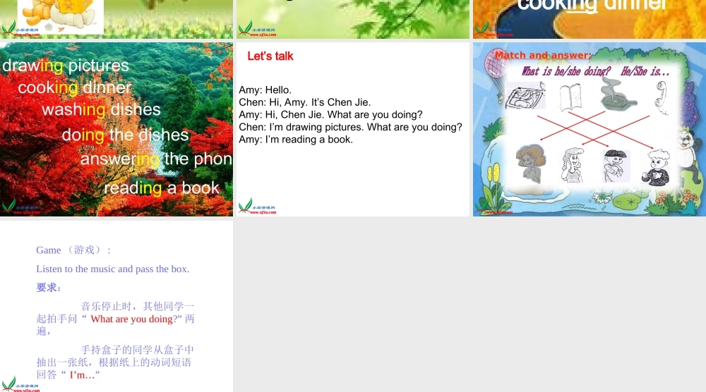 五年级英语下册 unit4 what are you doing课件 人教版PEP