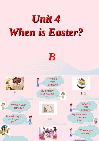 五年级英语下册 Unit4 When is Easter（Part B When is Christmas）课件 人教PEP版-人教PEP小学五年级下册英语课件