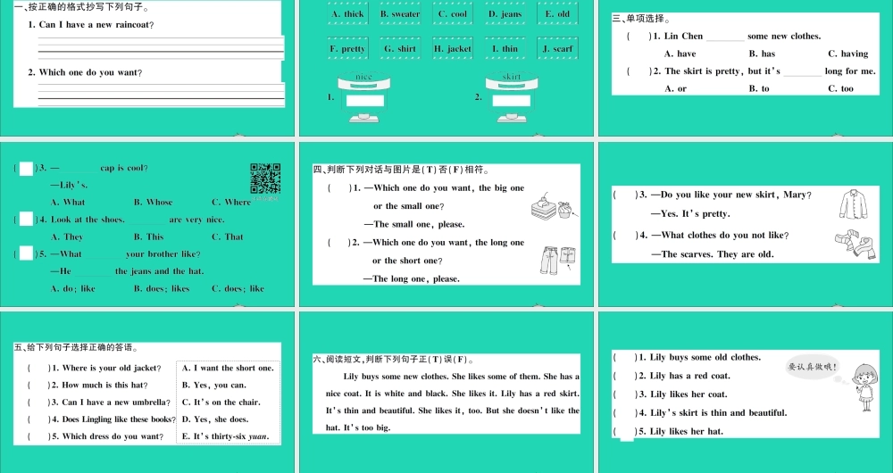 五年级英语上册 Unit 6 Which one do you want第二课时作业课件 湘少版（三起）-湘少版小学五年级上册英语课件