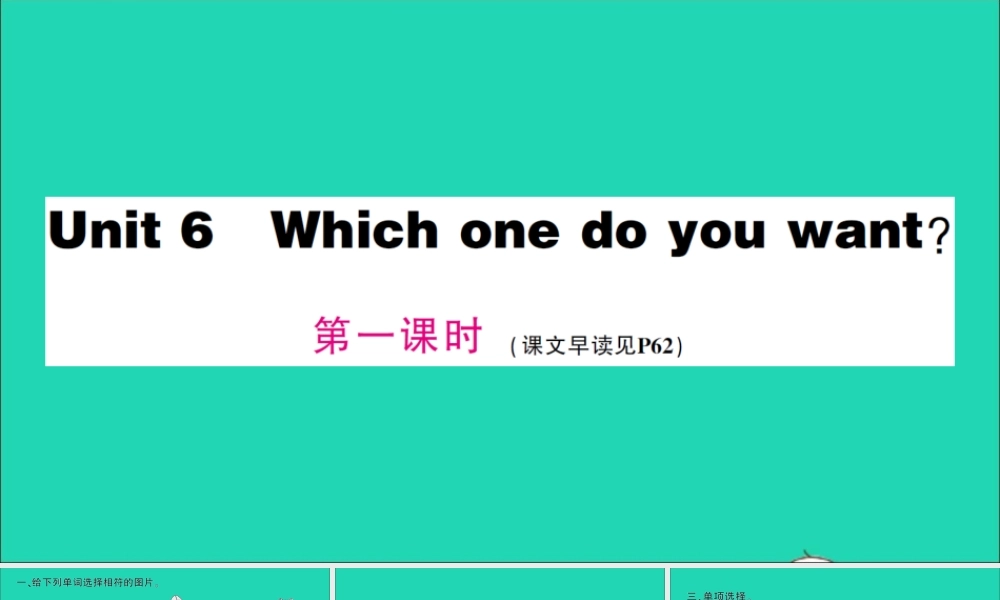 五年级英语上册 Unit 6 Which one do you want第一课时作业课件 湘少版（三起）-湘少版小学五年级上册英语课件
