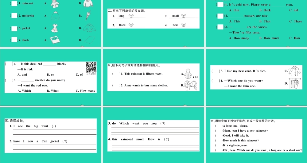 五年级英语上册 Unit 6 Which one do you want第一课时作业课件 湘少版（三起）-湘少版小学五年级上册英语课件