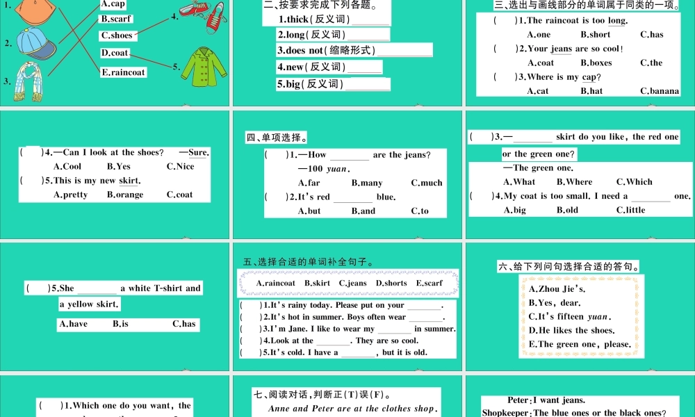 五年级英语上册 Unit 6 Which one do you want作业课件 湘少版-湘少版小学五年级上册英语课件
