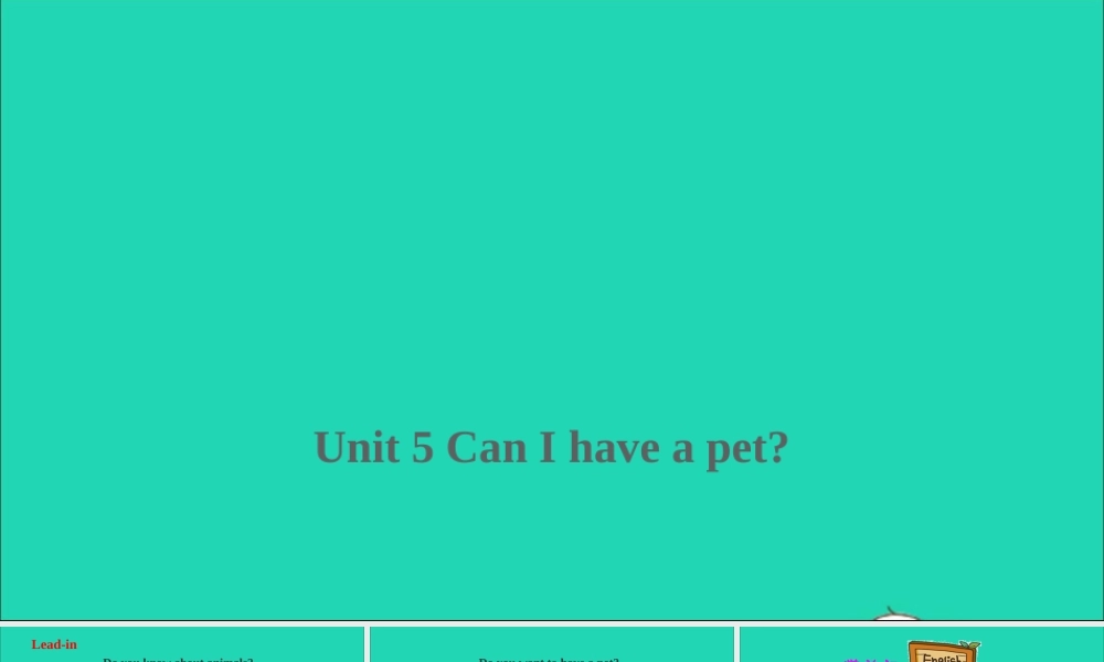 五年级英语上册 Unit 5  Can I have a pet课件+素材 湘少版