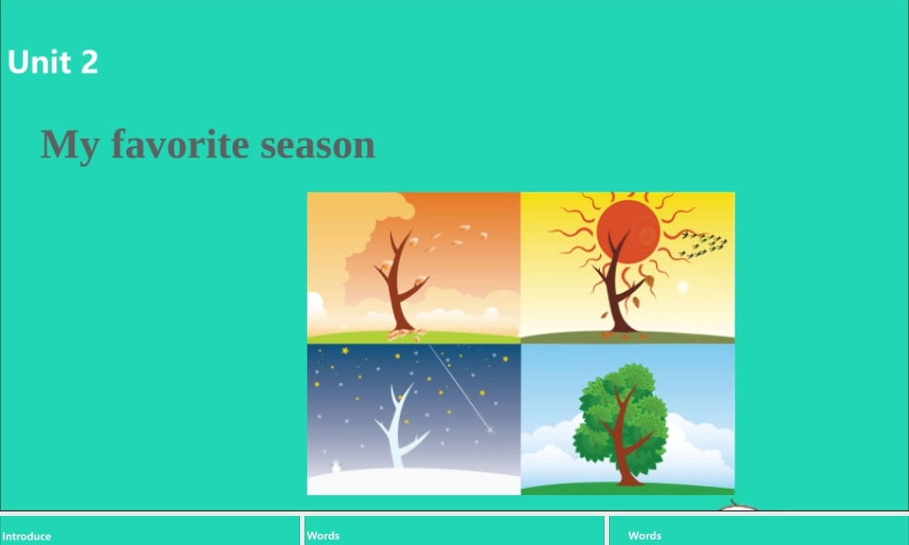 五年级英语下册 Unit 2 My favourite season（第1课时）课件 人教PEP版-人教PEP小学五年级下册英语课件