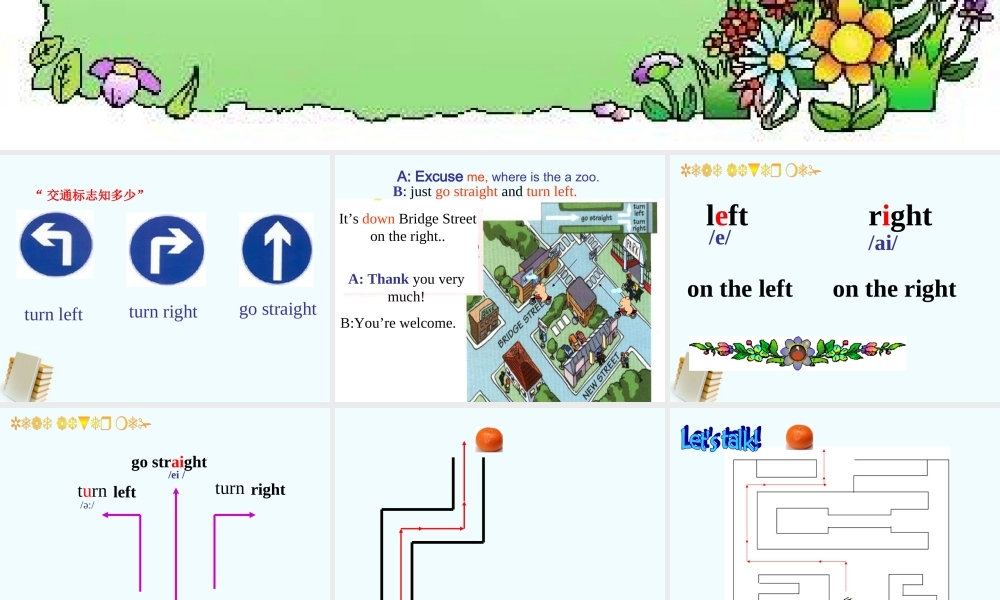 五年级英语上册 Unit 5 Asking the Way(1)课件 闽教版