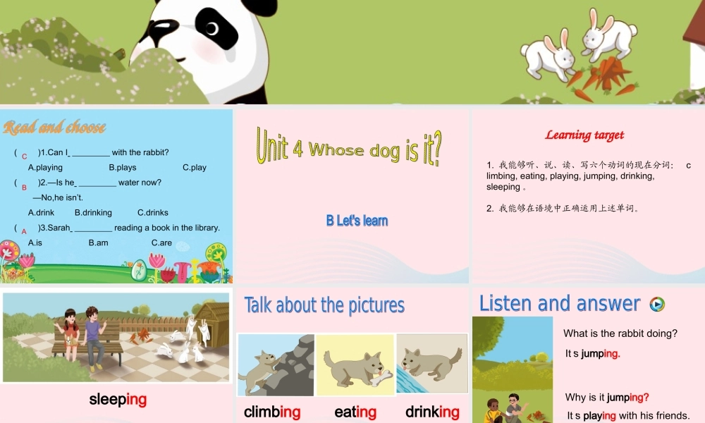 五年级英语下册 Unit5 Whose dog is it（Part B Lets learn）课件 人教PEP版-人教PEP小学五年级下册英语课件